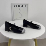 Naiste kingad 2024 Mood Square Toe Naiste pumbad S&uuml;gisene Mary Jane Pandlaga litrid Kleit Madal paksud kontsad Kontori naiste kingad 35