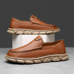 Moodsad meeste ehtsast nahast &auml;rikindlad nahast kingad Paksude tallad Mugavad slip-on laisk kingad Kvaliteetne k&auml;sitsi &otilde;mmeldud vabaaja looferid 38 pruun