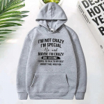 Ma ei ole hull, ma olen eriline Tr&uuml;kitud Huppar Naistele Pikkade Varrukatega Naljakas Pullover &Uuml;mmarguse Kaelusega Dressipluus Vabaaja Topid Retro Graafiline Y2K S