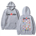 Moodne Eurovisiooni Laul 2025 Lipud Kahepoolselt Tr&uuml;kitud Hupparid Mehed Naised Vabaaja Dressipluus Unisex Puuvillane Pikkade Varrukatega Pulloverid S