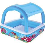 Piscine de jeux gonflable - BESTWAY - Canopy - Toit gonflable amovible - Vinyl ultra r&eacute;sistant sinine
