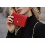 HAZZYS [Stabiilne m&uuml;&uuml;gihitt] Erkspunane &uuml;hev&auml;rviline veisenahast kaheklapiga rahakott