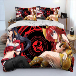 Seksikas T&uuml;druk High School DxD Anime Tekk Voodipesukomplekt, Tekikott Voodikomplekt Tekikott Padjap&uuml;&uuml;r, King Queen Suurus Voodipesukomplekt Laps 70x133cm 2pcs