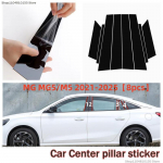For MG MG5 HS ZS GT G7 Roewe car window decoration, side door frame cover, bright black center pillar sticker GT 8pcs