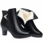 Naiste puuvillased kingad s&uuml;gis- ja talvesaapad keskmise kontsaga puuvillased kingad Naiste talvemoodsaapad 42 pruun