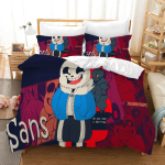 3D Prinditud Undertale M&auml;ngu Frisk Sans Papyrus Voodipesu Komplekt Poistele T&uuml;drukutele &Uuml;he/Kahekohaline Queen Suurus Tekikott Padjap&uuml;&uuml;r Voodi Lastele T&auml;iskasvanutele 90X200cm 3pcs
