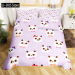 Panda tekikott King Size must-valge loomade lohutav kate padjap&uuml;&uuml;ridega t&auml;hetaevasinine &uuml;lipehme tekikate EU single(135x200cm)