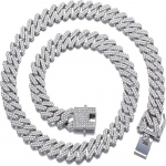 Kett kuubiline meestele naistele t&uuml;drukutele h&auml;rrasmeestele Miami kaelakee j&auml;&auml;tunud kuup tsirkoonium teemant sterling h&otilde;be ketid pikk strass hip hop stiilne r&auml;ppar