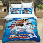 Multikas Kapten Tsubasa Voodipesukomplekt Magamistoa jaoks Pehme Kaasaegne Voodikate Mugav Laste Tekikate Tekikate ja Padjap&uuml;&uuml;r EU Single(135*200cm)3pcs