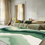 Kaasaegne roheline minimalistlik vaip elutuppa 200x300 Suure pindalaga vaibad Magamistoa kaunistus Pehme elastne V&auml;litingimustes kasutatavad p&otilde;randamatid Pestav 60*90cm
