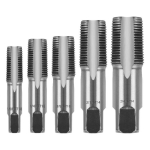 5 tk NPT torukeerme puuriterade komplekt, suurused sisaldavad 1/8 , 1/4 , 3/8 , 1/2 ja 3/4 k&auml;sit&ouml;&ouml;riistad 1