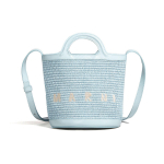 Marni Tropicalia Logo Tikandiga &Uuml;lemise K&auml;epidemega Pingutusn&ouml;&ouml;riga Kott Nahast Koppkott Naiste Kotid Hele-Sinine SCMP0056Q1P386000B21 Basic Set (Bag+Dust Bag)