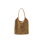 Miu Miu Ivy T&auml;hekujuline Logo Soonilise Pinnaga Sametist Kandekott Suur Naiste kandekotid Kaneel 5BG231-2F81-F0401-V-MLO Basic Set (Bag+Dust Bag)