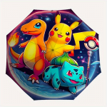 Pokemon Automaatselt Avanev Vihmavari Kompaktne Kokkupandav Disain, Vastupidav Kang Vaba Aja Reisiseltsiline V&auml;litingimustesse a0822068