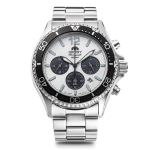 Orient Mako P&Auml;IKESEPANEELIGA PANDA Valmistatud H&otilde;bedase Kellaga, Jaapan, Tootja Garantii, RN-TX0203S, Meeste, Valge, h&otilde;be