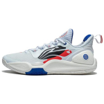 Li Ning Speed 9 Cushioning Slip Resistant Abrasion Resistant Low top Basketball Shoes Men's White Red ABPT001-4 45