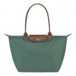 Longchamp Le Pliage &Uuml;hev&auml;rviline Logo Kl&otilde;psuga T&otilde;mblukk Kokkupandav Nailonist L&otilde;uend Pelmeenikujuline Koguja K&auml;ekott Suur Naiste k&auml;ekotid Salveiroheline 1899089P84 Basic Set (Bag)