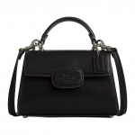 Coach Eliza 18 Kirjatr&uuml;kiga Press-kinnitusega Peen Vasikanahast &Otilde;la-Crossbody K&auml;ekott V&auml;ikesed Naiste k&auml;ekotid Kuldne Must CW182-QBBK Basic Set (Bag+Dust Bag)