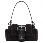 Vivienne Westwood Hazel Treasure Logo Detail Nahast T&otilde;mblukuga K&auml;e- ja &Otilde;lakott Naiste kotid Must 4602000PWL007EBLACK Basic Set (Bag+Dust Bag),Cow Leather Belt