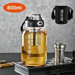 800/2500ml Suur Klaasist Vee Pudel Lukustatava Kaane ja Otsese Joogikorgiga Korduvkasutatav Spordiveepudel J&otilde;usaali, Kodu, V&auml;litingimuste jaoks