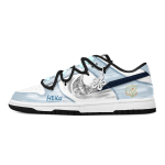 Nike Dunk Wind Dwelling Hibiscus Leather Abrasion Resistant Low top Skateboard Shoes Unisex Blue HF5441-100(Team529-) 42.5