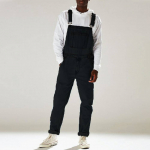 Meeste Denim Teksad Dungarees Suspender Kombinesoonid Romper Jumpsuit Bib Pants P&uuml;ksid 2XL must