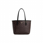 Coach City 23 T&otilde;mblukuga kott Signature L&otilde;uend Tume Pruun Must Kuldne Igap&auml;evane S&otilde;it CN733-IMAA8 Basic Set (Bag+Dust Bag)