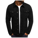 Teksajakk vabaaja &uuml;hev&auml;rviline rev&auml;&auml;rkrae jakk Kardigan n&ouml;&ouml;biga kaubajope meestele L must