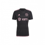 Adidas 23-24 MLS Inter Miami CF v&otilde;&otilde;rsillevormi f&auml;nniversioon, meeste must-roosa t&auml;hestiku logo kolm triipu &uuml;mmarguse kaelusega l&uuml;hikeste varrukatega jalgpallivorm HI1888 XL