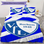 VfL Bochum 1848 Muster Voodipesu tekkekomplekt tekikate padjap&uuml;&uuml;r Kodu kaunistus S&uuml;nnip&auml;evakingitus (1 * tekikott + 2 * padjap&uuml;&uuml;ri ilma s&uuml;damikuta)98 135x200cm
