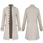 Moodne Meeste Jakk Steampunk Retro Trenchcoat/Vest Gooti Viktoriaanlik Kleit &Uuml;likond Keskaegne Tuulejope Jakk/Vest Ooperikost&uuml;&uuml;m M valge