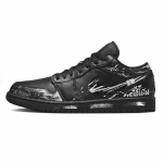 Jordan Air Jordan 1 Must Tellimuse L&otilde;&otilde;gastus Nahast Madalad Vintage Korvpallijalatsid Unisex Must Valge 553558-093(Team861-) 40.5