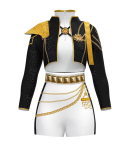 [K-POP Hunteri stiilis t&uuml;drukuteb&auml;ndi esinemisriided Zoe Mira Must Kuldne Lumi Lavariided Lastele Korea Laine Tants Cosplay] kids' size 110cm black
