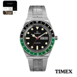 TIMEX TW2U60900 Q Timex Must Roheline Kvartsikell Roostevabast Terasest Jaapan Ehtne black