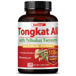 Tongkat Ali 400 mg Toidulisand, Mustapipra pulbriga, 120 kapslit pudelis 120 Capsules black