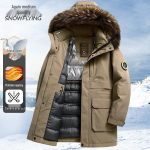 Snow Flying meeste kapuutsiga hanesulgedest talveparka 185/2XL khaki