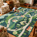 Laste simuleeritud tee suured vaibad kaunistus kodu tatami magamistoa vaip multifilmide kaunistus elutoa ala p&otilde;randamatt pestav pehme 80cm x 160cm brown