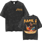 Karol G Tropicoqueta Uus Album 2026 Tuur T-s&auml;rk Mehed Naised Harajuku Hip Hop Vintage Pesitud T-s&auml;rgid Vabaaja &Uuml;mmarguse Kaelusega Puuvillane T-s&auml;rk S mitmev&auml;rviline