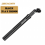 ZOOM Rattas&uuml;steemiga sadulapost 27.2/31.6/28.6/30.4/30.8/33.9mm MTB amortisaatoriga sadulapost 350mm Jalgrattaosad Black 31.6mm