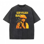 Erykah Badu Vintage Graafiline T-s&auml;rk Naistele Meestele 90ndate &Uuml;le suurusega Puuvillane T-s&auml;rk Unisex Streetwear T-s&auml;rk L&otilde;tv L&uuml;hikeste varrukatega S