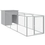 Koerakuut koos aiaga Helehall 110x405x110 cm Tsingitud teras