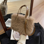 Yogodlns kunstkarusnahast kott naistele &auml;mbrikujuline pl&uuml;&uuml;sist luksuslik disain naiste k&auml;ekotid pehme talvine crossbody &otilde;lakotid 32x13x23cm must