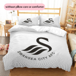 Swansea City AFC Muster Voodipesu Tekikott Komplekt Kodu Kaunistus Kingitus (1 * tekikott + 2 * padjap&uuml;&uuml;ri ilma s&uuml;damikuta) 135x200cm