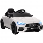 Laste elektriauto, Mercedes disain, 12V mootorid, puldiga juhitav, LED-tuled, muusika, lastele 3-6 aastat, valge 99 x 55 x 43 cm valge