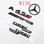 5 tk komplekt embleem Merceds Benz A45S W176 W177 jaoks L&auml;ikiv must t&auml;hekleepsuga tiivakate embleem tagumine pagasiruumi t&auml;helogo Autotarvikud black