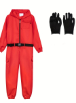 Punase kalmaari cosplay kost&uuml;&uuml;mid t&auml;iskasvanutele teismelistele m&auml;ngudeks kombinesoon Halloweenipeoks treening&uuml;likonnad rollim&auml;ngu kost&uuml;&uuml;m Kids 110-115cm punane