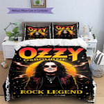 Ozzy Osbourne Rockilegend Portree Prindi 3-osaline Tekikoti Komplekt Heavy Metal Rockib&auml;ndi Voodipesu Magamistoa Kaunistus Ilma Padjap&otilde;hjata Tekikott 135x200cm white