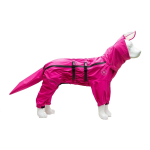 Veekindel koerakost&uuml;&uuml;m vihmamantel eemaldatava kapuutsiga, t&auml;ieliku kattega vihmajakk suurtele koertele, helkuriga, reguleeritav (Deep pink,Xl 12.5-17.5kg) s&uuml;gav roosa v&auml;rv