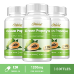 Pslalae roheline papaia 4:1 puuviljaekstrakti kapslid 1200 mg, 120 tk &mdash; Seedetrakti tugi, ens&uuml;&uuml;mide tugi, igap&auml;evane heaolu 120*3
