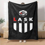 LASK LINZ LOGO Tr&uuml;kiga Flanellitekk K&otilde;rge Kvaliteediga Soe Mugav Tekk K&otilde;ikideks Hooaegadeks T&auml;iuslik Kingituseks Kodu Dekooriks 130cm x 150cm